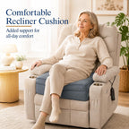 Allaboutsla Recliner Cushion for Elderly: 20x20x5 Comfy Recliner Seat Cushion, Dual-Layer Foam Support for Long Sitting and Raise Seat Height, Non-Slip Cushions for Recliners, Couch & Armchair - Gray