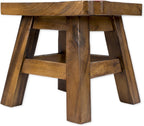 Sea Island Imports Red Fire Truck Design Hand Carved Acacia Hardwood Decorative Short Stool