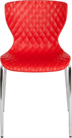 EMMA + OLIVER Contemporary Design Red Plastic Stack Chair