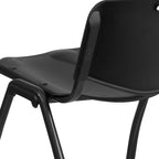 EMMA + OLIVER 880 lb. Capacity Black Plastic Stack Office Side Chair