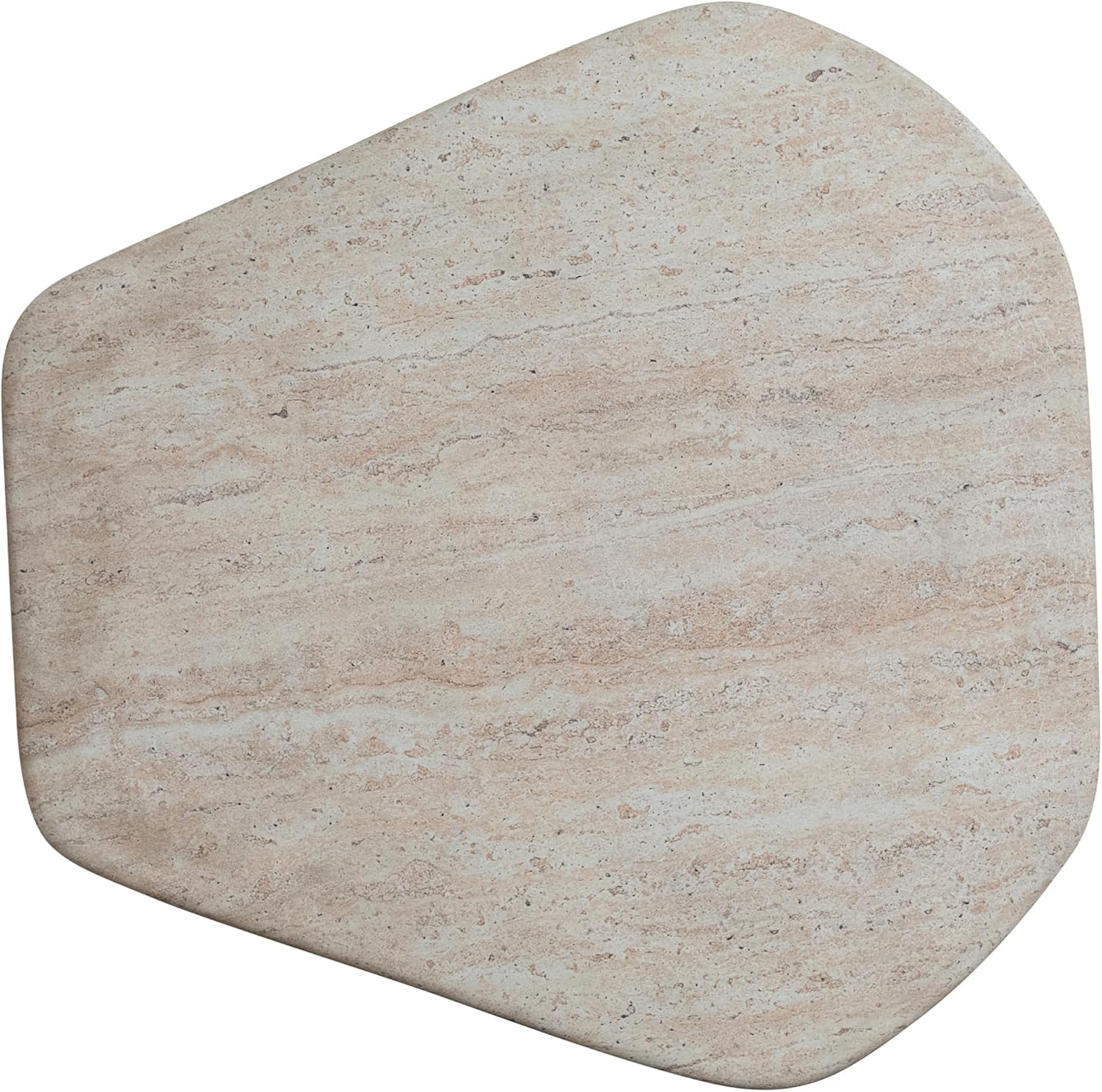 Bloomingville Lightweight Eco Stone Indoor/Outdoor Table, Travertine Finish, Natural