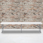 Flash Furniture Talbott 10.25''W x 71''L Bi-Fold Granite White Plastic Bench with Carrying Handle