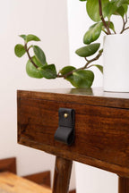 Leather and Brass Drawer Pull