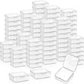 SATINIOR 300 Packs Clear Small Plastic Containers 2.9 X 2.9 X 1 Inches Transparent Storage Box with Hinged Lid in Bulk for Jewelry Hardware Crafts Small Items