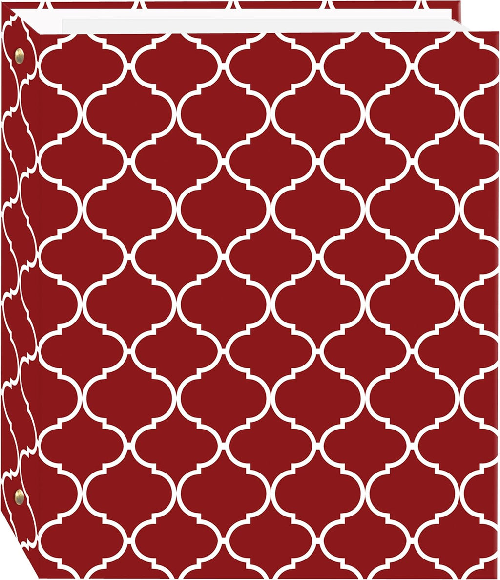 Magnetic Self-Stick 3-Ring Photo Album 100 Pages (50 Sheets), Elegant Diamonds Design