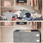 Under Bed Storage Containers with Lids, Foldable Underbed Organizer with Handles, Large Closet Storage Bins for Clothes, Blankets, Shoes, Bedroom Organization (2 Pack)