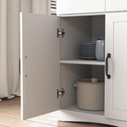 Kitchen Pantry Cabinet, Tall Storage With Doors and Adjustable Shelves, White 67" MDF Wood Hutch, FreeStanding Cupboard With Drawer, Microwave Storage for Kitchen Dining Room