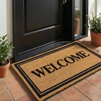 Kelarea Coco Coir Welcome Door Mat with Heavy Duty Backing, 17" x 30" Non-Slip, Easy Clean Mat for Front Door, Entrance, Porch, Indoor/Outdoor