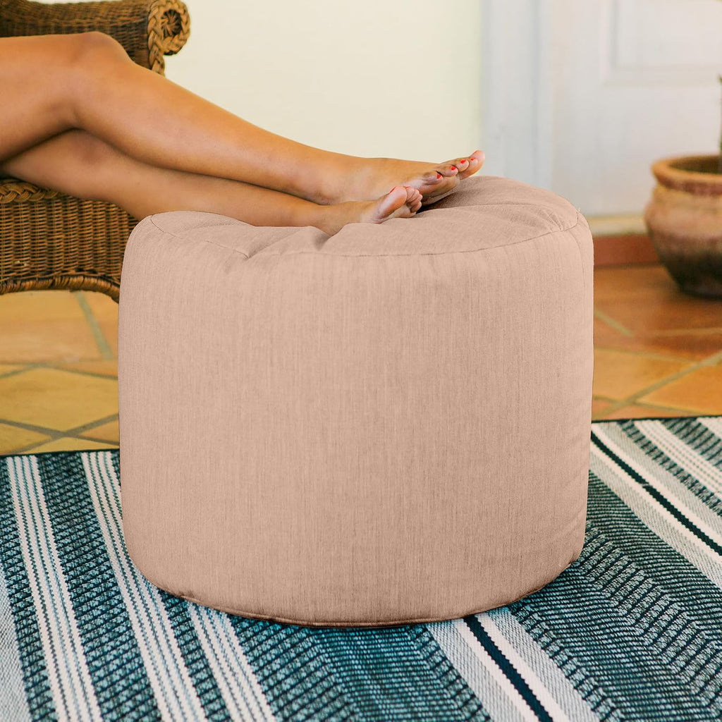 Jaxx Spring Indoor/Outdoor Bean Bag Pouf Ottoman, Sunbrella Petal