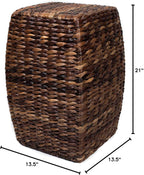 BIRDROCK HOME Seagrass Accent Stool | Made of Hand Woven Seagrass | 21 inch Stool