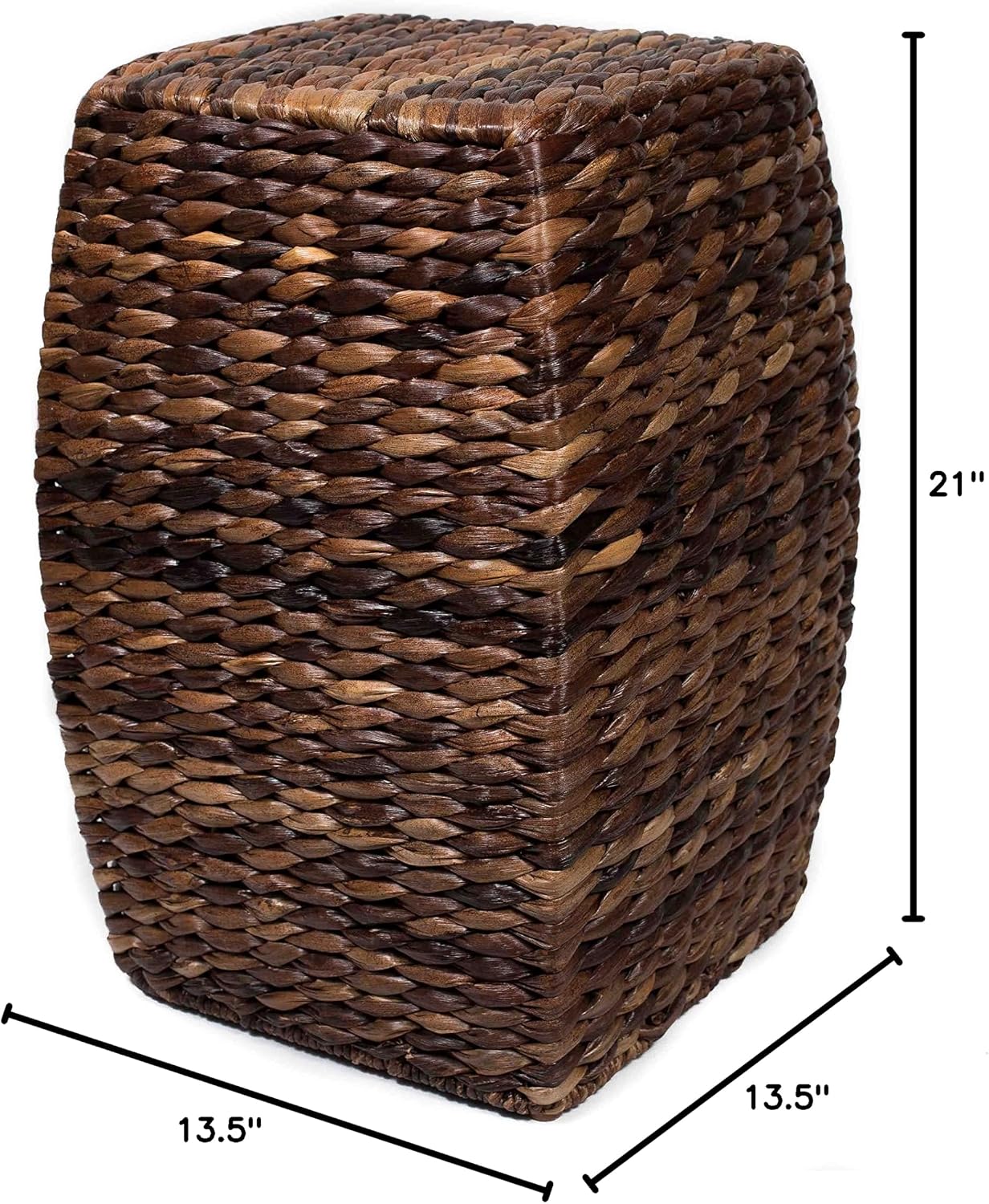 BIRDROCK HOME Seagrass Accent Stool | Made of Hand Woven Seagrass | 21 inch Stool