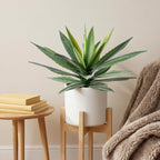 Artificial Agave Plant Outdoor, 22Inch Fake Plants UV Resistant for Indoor, Faux Large Plant Fake Greenery with UV Resistant Decor for Home Porch Garden, Housewarming Gifts（2Pack）