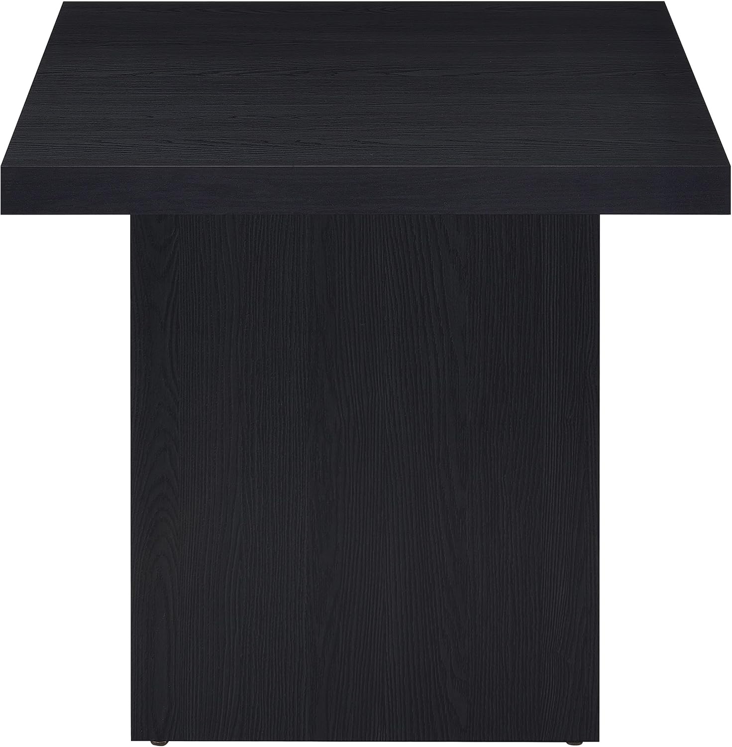 Coaster Home Furnishings - Devar - Wood - Square End Table with Thick Top, Plinth Base, and Blocky Frame - Living Room - 23.5-Inch - Black - 706277