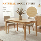 chairus 59" Solid Wood Dining Table for 4-6 People, Farmhouse Kitchen Table with Turned Legs, Sturdy Rectangular Wooden Dining Room Table for Kitchen, Dining Room & Family Gatherings, Natural Finish