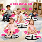 JOYCAT Spinning Chair for Autistic Kids, 360° Sensory Swivel Chair with Soft Washable Cushion, Grip Handles & Anti-Slip Base,220LBS Kids Spin Chair for Autism Sensory Play,Classroom & Calm Corner,Pink