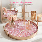 DomeStar Dazzling Pink Ice Rocks, 180PCS Holographic Acrylic Crushed Ice Sparkling Fake Diamonds Holographic Plastic Gems for Vases Fillers Table Scatter Decoration