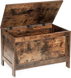 HOOBRO Toy Box, Retro Wooden Look Storage Chest with Safety Hinge, Entryway Storage Bench Supports 220 lb, 29.9 x 15.7 x 18.9 Inches Toy Chest Organizer, Easy Assembly (Rustic Brown) BF75CW01G2