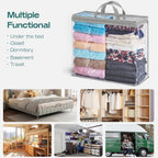 10 Pack Clear Storage Bags for Clothes, 22L Blanket Storage Bags, Under Bed Storage, Closet Organizers Bag, Upgraded Version Two-Way Zippers Design(Grey, 10PACK)