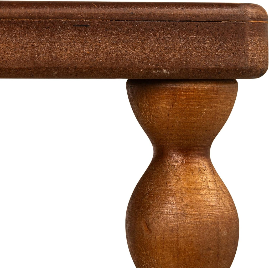 Creative Co-Op Bobbin Leg Rectangle Wood Accent Table, Walnut