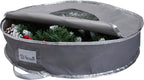 Simplify 24 Inch Wreath Bags | 2 Pack | Christmas Storage | Holiday Decorations | Round Zippered Bag | Protects Wreathes | Durable Material | Collapsible | Grey