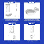 Wall Mount for TP-Link Deco BE63/ BE65/BE67/BE68/BE10000/BE11000/BE14000 Mesh Wi-Fi 7 System, Saving Space Aluminum Alloy Wall Hanging Bracket Holder with Cable Storage Rack (White-3Pack)