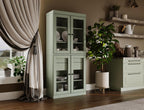 Palace Imports 100% Solid Wood 32"" Pantry Cabinet with Clear Glass Doors, 2-Drawers & Adjustable Shelves