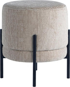 Get Set Style Multifunctional Ottoman with Side Table, Soft Round Footrest Stool,Vanity Stool with Metal Legs, Modern Decorative Furniture Vanity Chair for Makeup Room, Bedroom, Living Room