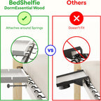 BedShelfie Wood Bedside Shelf for Dorm Room - White | Bunk Bed & Top Bunk, College Dorm Room Essentials, Loft Nightstand, Floating Bed Side Table Tray, By Smallish