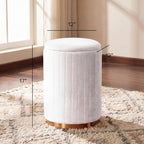 Boahaus Cersei White Velvet Vanity Ottoman with Hidden Storage, Makeup Chair for Vanity Desk, Elegant Foot Rest Stool with Gold Base for Bedroom, Living Room & Dressing Area (Pure White)