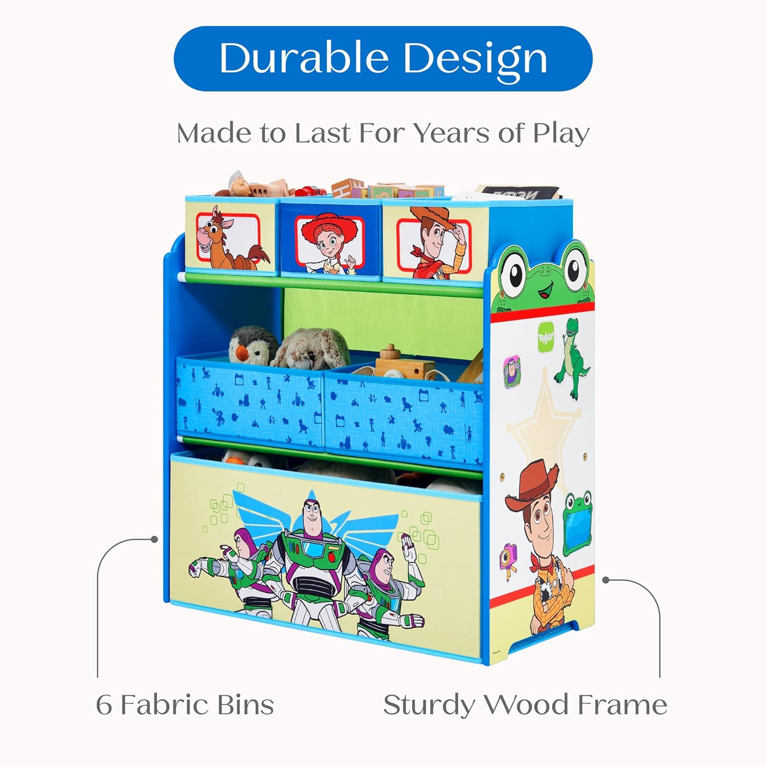 Delta Children - Toy Story Design & Store 6 Bin Toy Storage Organizer - Greenguard Gold Certified, Blue