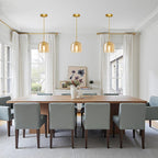 Pendant Lights Kitchen Island 2 Pack,Gold Pendant Lights with Glass Shade,Vintage Hanging Light Fixture Adjustable Cord for Kitchen,Dining Room,Hallway,Living Room,Foyer, Entryway