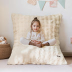 MAXYOYO 3 in 1 Kids Bean Bag Chair, Child Floor Sofa for Gaming, Reading, Convertible Bean Bag Floor Cushion with Machine Washable Cover for Living Room Bedroom, Beige