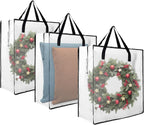 3 PCS Wreath Storage Container - 25 inch Christmas Wreath Storage Bag for Holiday Decorations, Container for Home Storage Durable Polyester with Handles