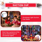Sieral 50 Pieces Christmas Light Suction Cups Hooks for Glass Window Christmas Mini Suction Cup Clips Light String Heavy Duty Hooks Holder Plastic Shower Caddy Connectors for Xmas Kitchen Bathroom