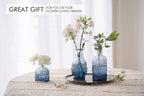 Blue Glass Bud Vase Set of 10 - Small Vases for Flowers, Bud Vases in Bulk, Cute Glass Vases for Centerpieces, Mini Vintage Vase for Wedding Decorations, Table Flower Decor …