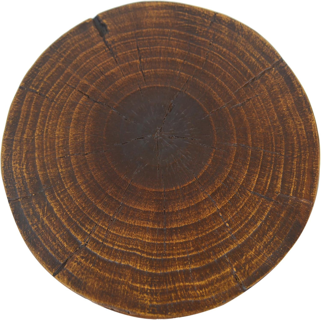 ø11.6'' Side Table End Table for Living Room, Modern Farmhouse Countryside Style, Magnesium Oxide & Lightweight Concrete Material for Indoor & Outdoor, No Assembly, Wood Grain, Antique Brown
