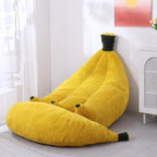 Banana Chaise Lounge Sofa Chair for Living Room, Bean Bag Chair with Ottoman, Floor Sofa Bed with Footrest, Comfy Convertible Lounger, Plush Couch for Bedroom, Dorm (Yellow, King)
