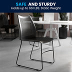 Flash Furniture Hercules Series Contoured Lobby Chairs with Air-Vent Honeycomb Backs, Ergonomic Stacking Chairs for Offices, Set of 5, Black