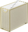 Sinboun Hanging File Organizer Letter-Size File Holder Filing Box Includes 5 Hanging Folders - Metal Mesh Magazine Letter Storage Cabinets File Cart for Office Home School, No Assembly Required Gold
