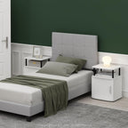 Furinno Jaya Side Table Set of 2, 2-Tier Open Shelf End Table with Door Cabinet, Soft-Edges Night Stand, Bedside Table, for Living Room, Bedroom, White