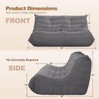 Bean Bag Loveseat Chair Big Sofa Beanbag Chair for Adults Fireside Chair Bean Bag Lounger with Memory Foam Filled for Home,Apartment or Gaming Venue（DGY Teddy）