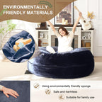 Bean Bag Chair for Adults Soft Comfy Bean Bag for Adults, Cozy Reading Chair, Large Round Bean Bag Couch, Versatile Living Room & Bedroom Chairs (Blue, 5FT)