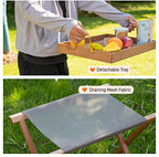 Folding TV Tray Table - Portable Side Tables with Removable Tray for Drink, Snack, Sofa End Table for Small Spaces, Living Room, Bedroom, Outdoor, Stable Stand for Camping, BBQ - Brown