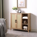 Mid-Century Modern Storage Cabinet, with Open Shelves & Adjustable Shelves, for Living Dining Room,for Kitchen Home