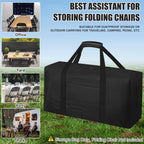 Heavy Duty Folding Chair Storage Bag, [Thick Fabric+Front Pocket] 40.5" x 12.2" x 20",For Metal/Plastic/Wooden Chairs, Large Waterproof Carry Bag with Sturdy Pad Handle,Black, (Only bag)