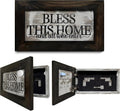 Bless This Home and All Who Enter Hidden Gun Storage Wall Decor - Hand-Painted Gun Concealment Decor - Gun Shelf Hidden Storage with Magnetic Lock for Quick Access - Made In USA by Bellewood Designs