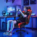 Gaming Chair Computer Chair Ergonomic Gaming Chair with Footrest Reclining High Back Video Game Chair with Lumbar Support Headrest Armrest Swivel Seat for Women, Men (Red)