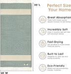 EPHESUS TOWELS Turkish Hand Towels - Set of 2 | 18" x 30" Decorative Boho Guest Bath Towel for Bathroom, Kitchen, Face, Hair, Tea, Dishcloth (Diamond, Mint)