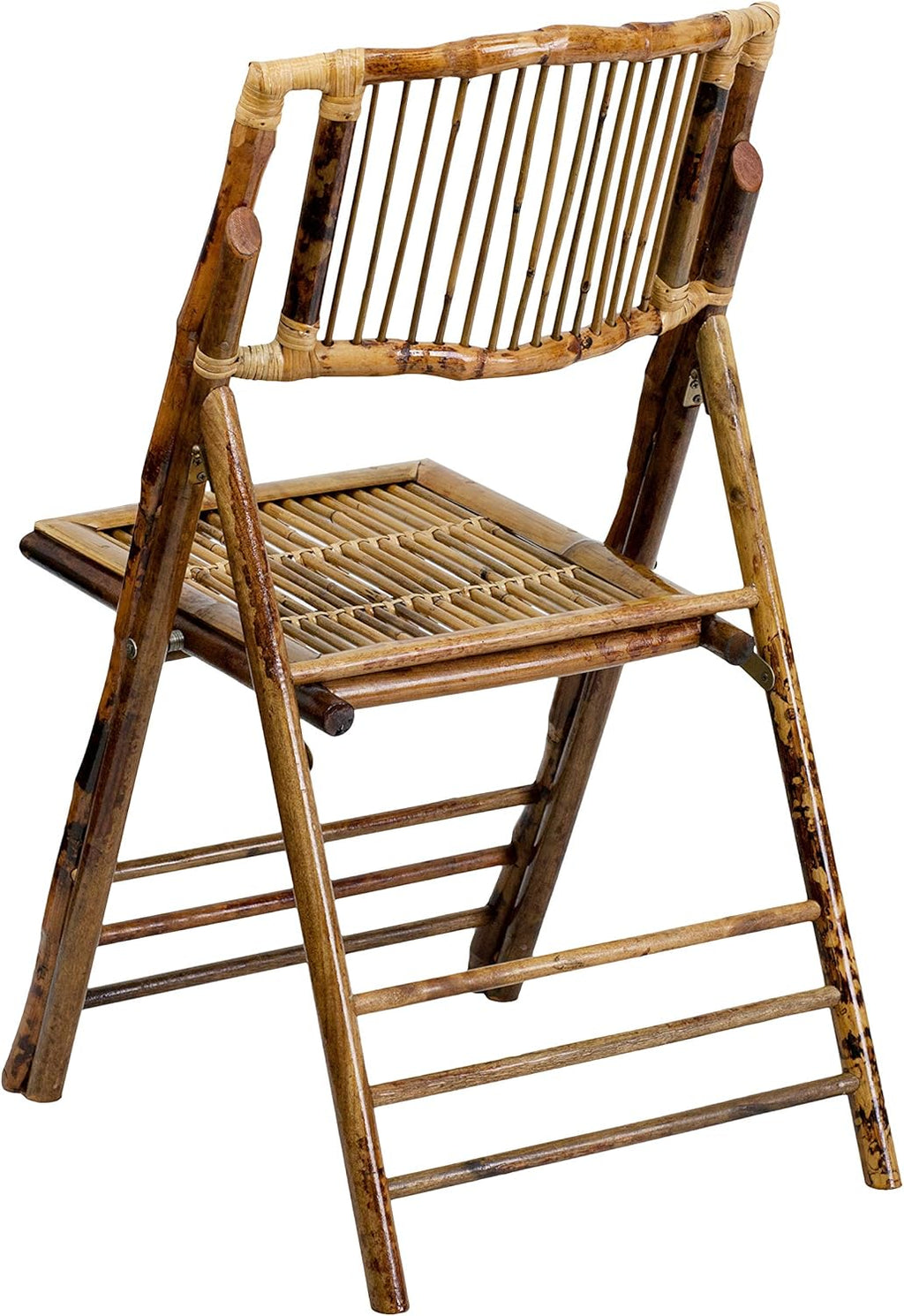 Flash Furniture Folding Bohemian Bamboo Chairs with Curved Backs, Modern Bamboo Folding Dining Chairs, 300 lb. Static Weight Capacity, Set of 2
