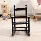 Kids Rocking Chair: Solid Hardwood Toddler Rocker with Slatted Back - Indoor Childrens Room Seating for 3-5 Year Olds